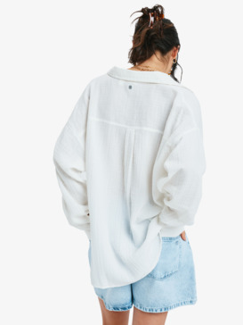 roxy, Morning Time - Camicia a Maniche Lunghe da Donna, BRIGHT WHITE (wbb0) Morning Time - Long Sleeve Shirt for Women  ERJWT03725