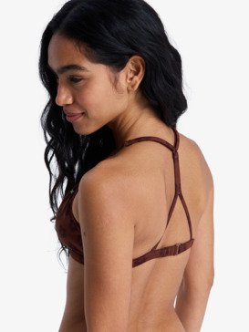 roxy, Roxy Pro - Triangel-Bikinioberteil für Damen, CHOCOLATE PLUM POLKABISCUS (xckc) Roxy Pro - Triangle Bikini Top for Women  ERJX305484