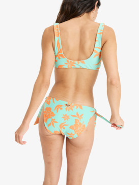 roxy, Hula Hibiscus - Bragas de bikini envolventes para mujer, MULTICO (wbt0) Hula Hibiscus - Medium Coverage Bikini Bottoms for Women  ERJX405069