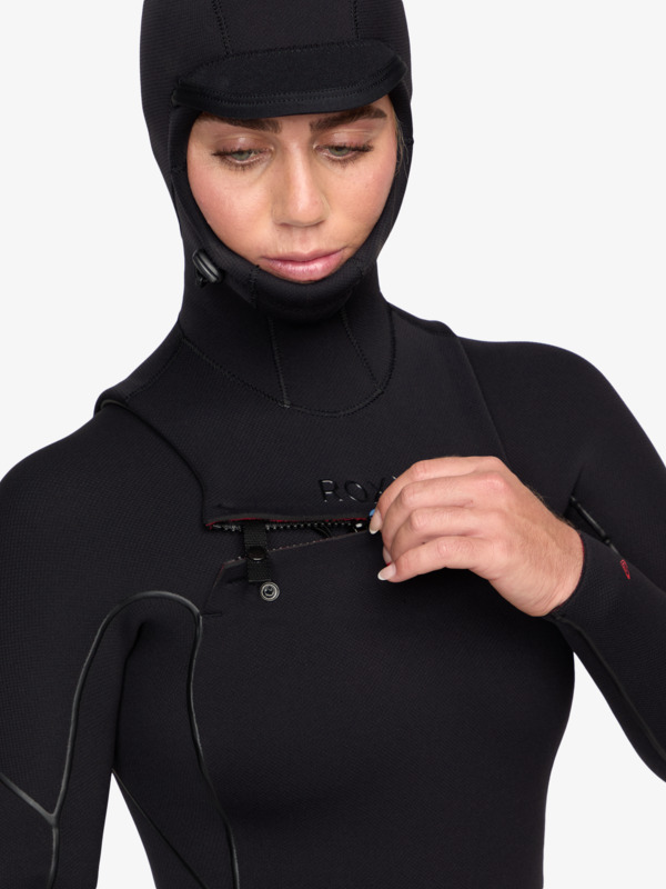 2 5/4 Elite Xtra Warm - Combinaison de surf à capuche avec zip poitrine pour Femme Noir 26BW203501 Roxy