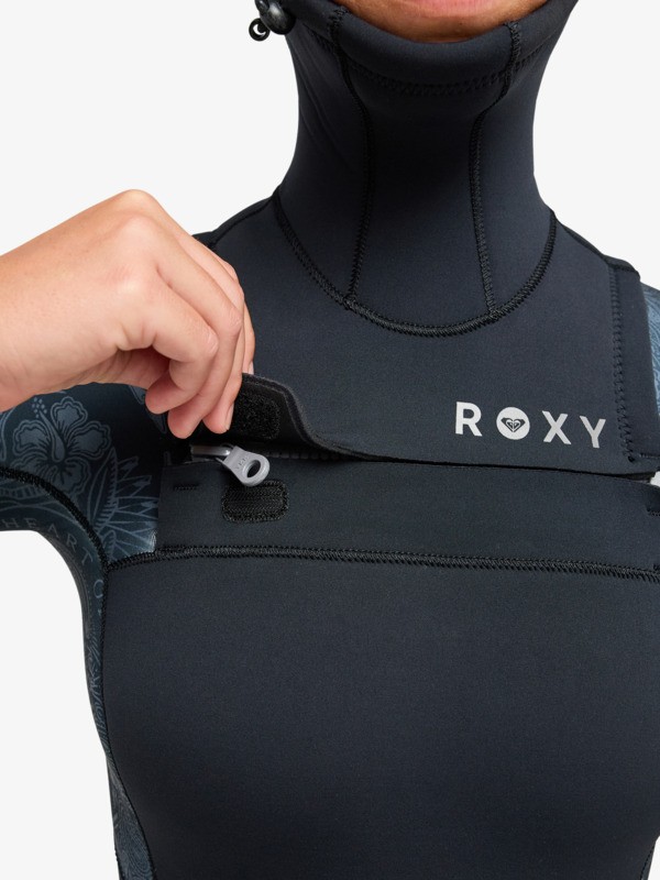 5/4 Swell Natural - Women's Black Hooded Chest Zip Wetsuit | Roxy