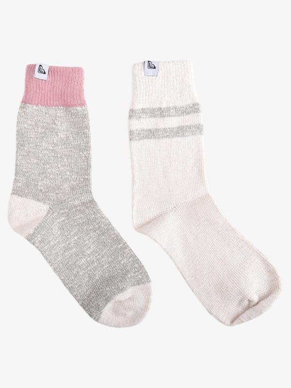 0 2 Pack Sweater Boot Socks - Dikke sokken voor Dames White ARJAA03238 Roxy