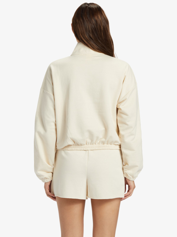 5 Half Zip Hike Quilted - Sweat à 1/2 fermeture éclair pour Femme Beige ARJFT04156 Roxy