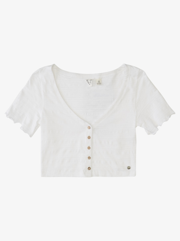 0 Uncomplicated Mind - Camiseta Crop con Botones Delanteros para Mujer Blanco ARJKT03364 Roxy