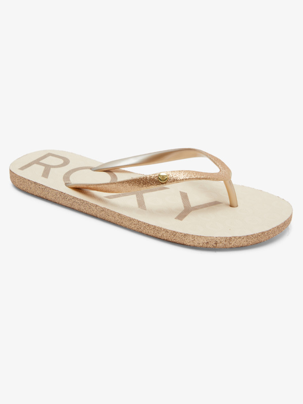 0 Viva Glitter - Flip Flops for Women Beige ARJL101119 Roxy