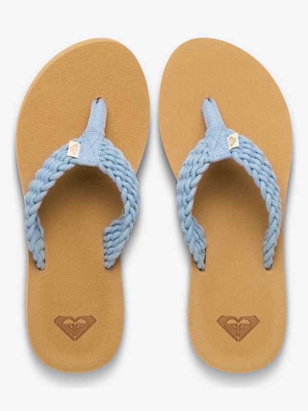 3 Porto - Platform Flip-Flops for Women Blue ARJL101168 Roxy