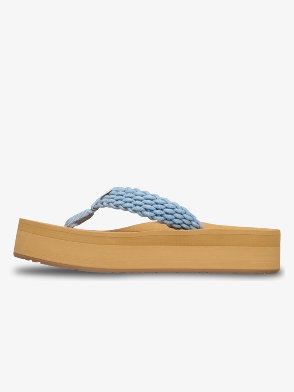4 Porto - Platform Flip-Flops for Women Blue ARJL101168 Roxy
