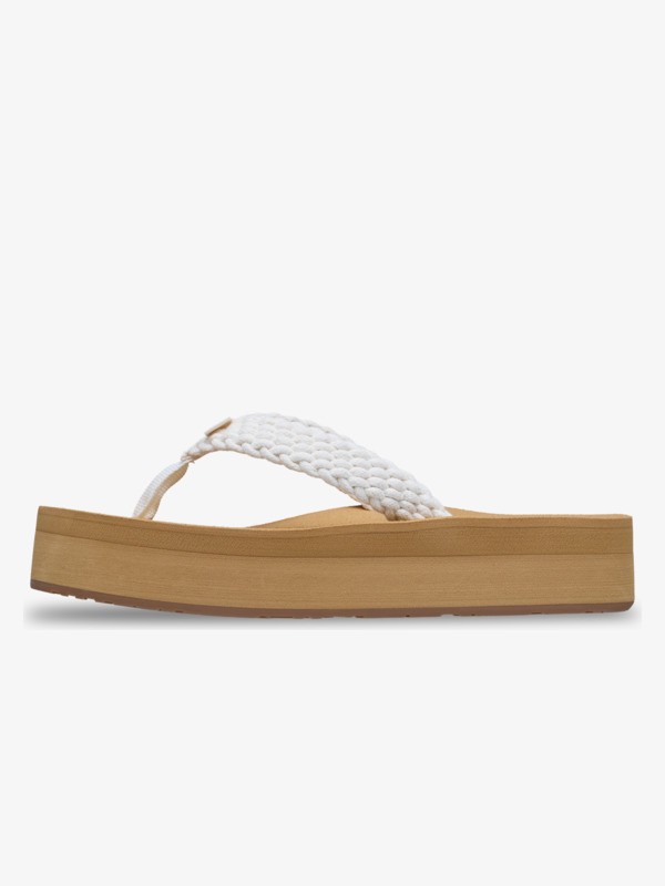 4 Porto - Platform Flip-Flops for Women Brown ARJL101168 Roxy