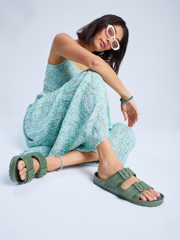 6 Kattie - Sliders for Women Green ARJL101228 Roxy