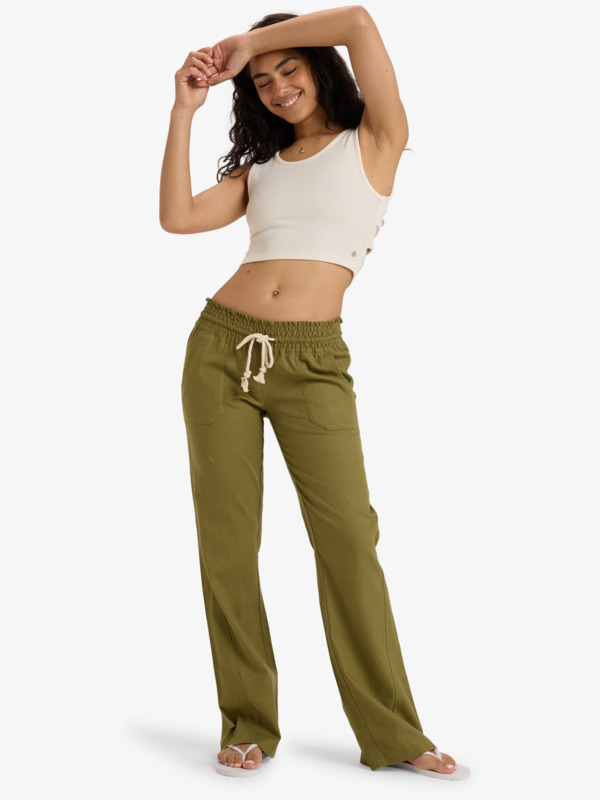 0 Oceanside - Flared Trousers for Women Green ARJNP03006 Roxy