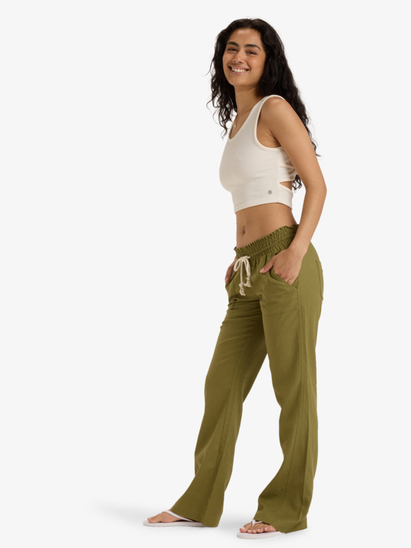 1 Oceanside - Pantalon évasé pour Femme Vert ARJNP03006 Roxy