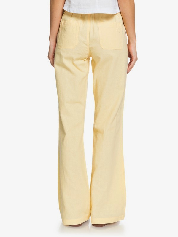 4 Oceanside - High Waisted Flared Beach Pants for Women Yellow ARJNP03155 Roxy