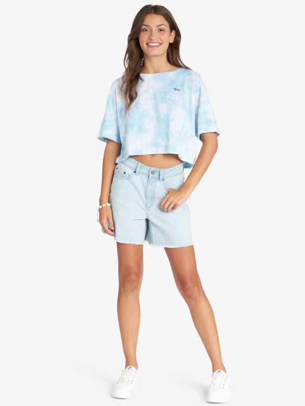 3 Happy Palms - Übergroßes T-Shirt für Frauen Blau ARJZT06980 Roxy