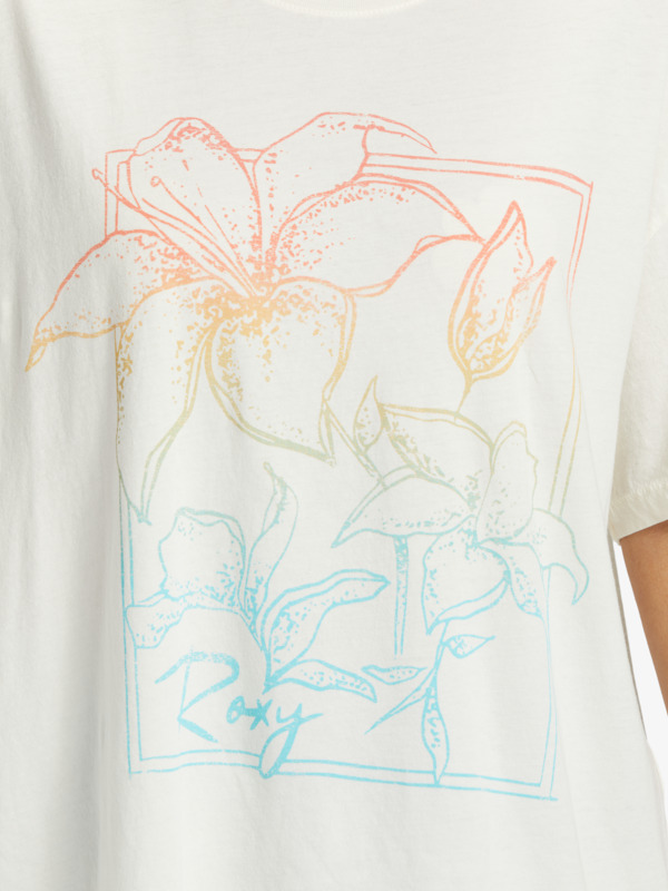 2 Linear Floral Oversized - T-shirt pour Femme Blanc ARJZT07594 Roxy