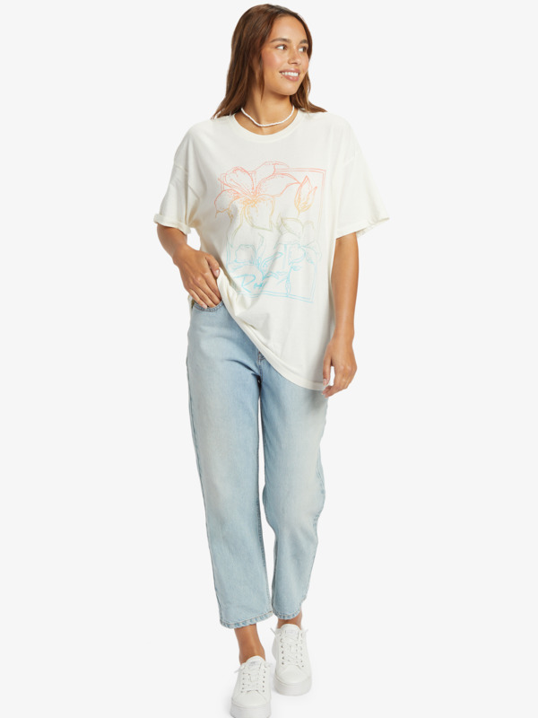3 Linear Floral Oversized - T-shirt pour Femme Blanc ARJZT07594 Roxy