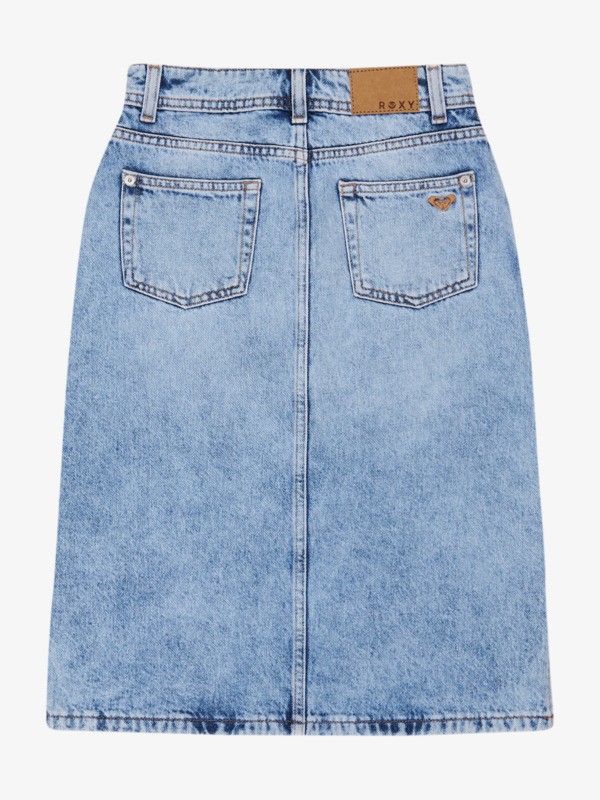 1 Glossy Candy - Mittellanger Jeansrock für Mädchen 4-16 Blau ERGDK03004 Roxy