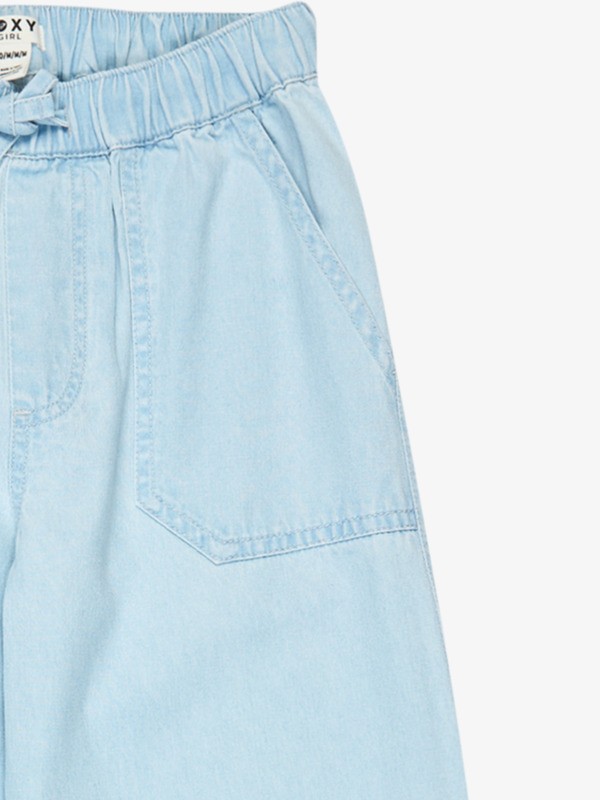2 Seaside View - Lightweight Denim Trousers for Girls 4-16 Blue ERGDP03083 Roxy