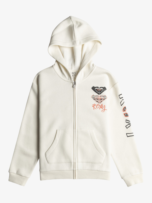 0 Surf Feeling - Zip-Up Hoodie for Girls 4 - 16 White ERGFT03952 Roxy