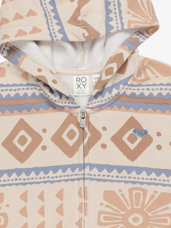 2 Fly On The Wall - Hoodie met Rits voor Meisjes 4-16 Beige ERGFT03962 Roxy