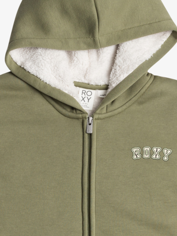 2 Different Pulses - Sudadera con Capucha y Cremallera para Chicas (4 - 16 años) Verde ERGFT03968 Roxy