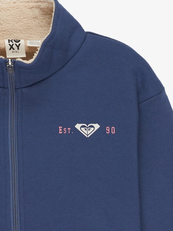 2 Different Rythme - Zip-Hoodie mit Sherpa-Futter für Mädchen 4-16 Blau ERGFT04019 Roxy