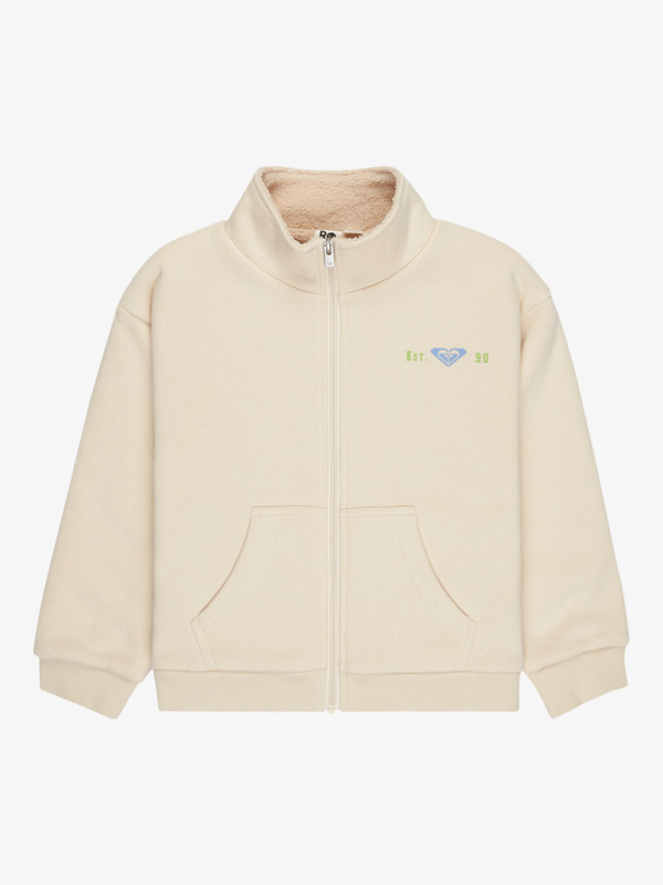 0 Different Rythme - Sweat à capuche zippé avec doublure en sherpa pour Fille 4-16 Beige ERGFT04019 Roxy