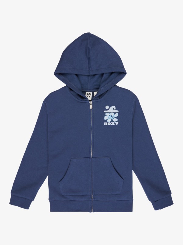 0 Surf Feeling Zipped Brushed - Zip Hoodie for Girls 4-16 Blue ERGFT04020 Roxy