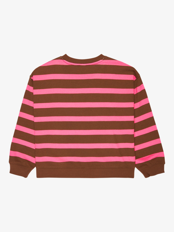 6 Little Things - Sweatshirt às riscas de estilo descontraído para raparigas 4-16 Pink ERGFT04023 Roxy