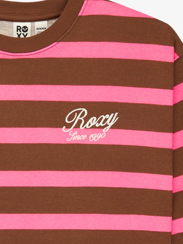 7 Little Things - Sweatshirt às riscas de estilo descontraído para raparigas 4-16 Pink ERGFT04023 Roxy