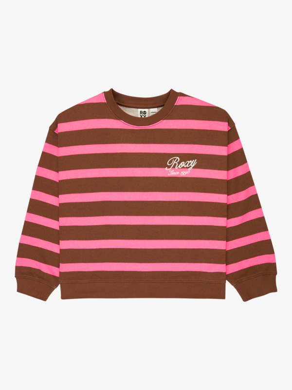 5 Little Things - Sweatshirt às riscas de estilo descontraído para raparigas 4-16 Pink ERGFT04023 Roxy