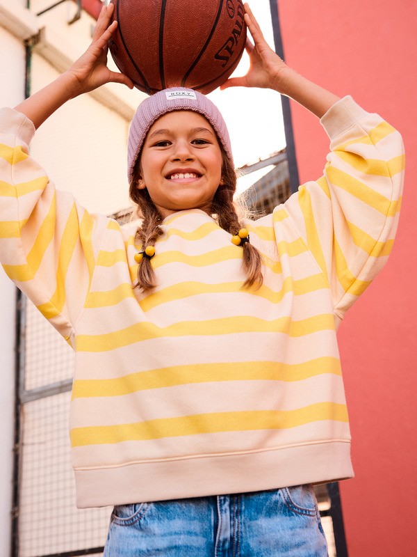 5 Little Things - Gestreepte sweater met relaxed fit voor Meisjes 4-16 Yellow ERGFT04023 Roxy