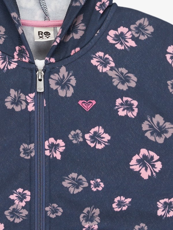 2 Twenty Five Miles - Printed Zip Hoodie for Girls 4-16 Blue ERGFT04024 Roxy