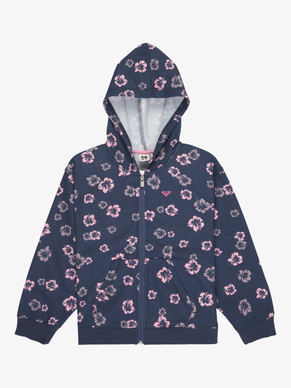 0 Twenty Five Miles - Printed Zip Hoodie for Girls 4-16 Blue ERGFT04024 Roxy