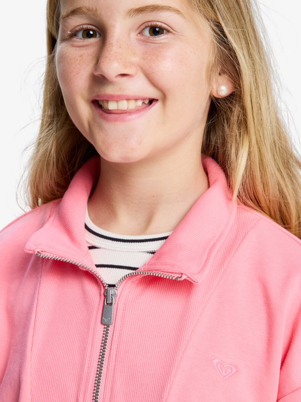 3 Breezy Current - Sweatshirt mit Halbrei&szlig;verschluss f&uuml;r M&auml;dchen 4-16 Rosa ERGFT04047 Roxy
