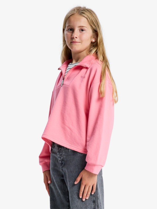 1 Breezy Current - Sweatshirt mit Halbrei&szlig;verschluss f&uuml;r M&auml;dchen 4-16 Rosa ERGFT04047 Roxy