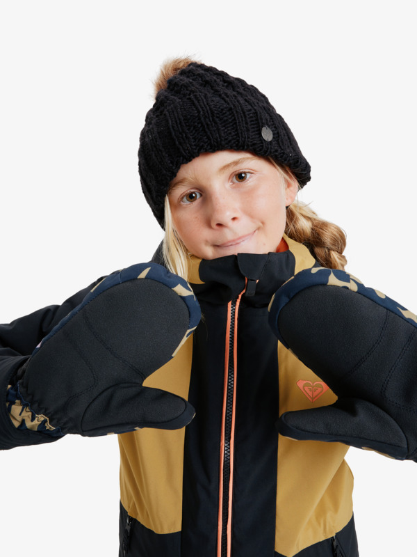 4 Roxy Jetty Girl - Technical Snow Mittens for Girls Beige ERGHN03051 Roxy