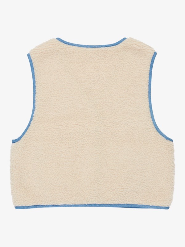 1 Simply Lucky - Veste gilet réversible en jean et doublée en sherpa pour Fille 4-16 Beige ERGJK03142 Roxy