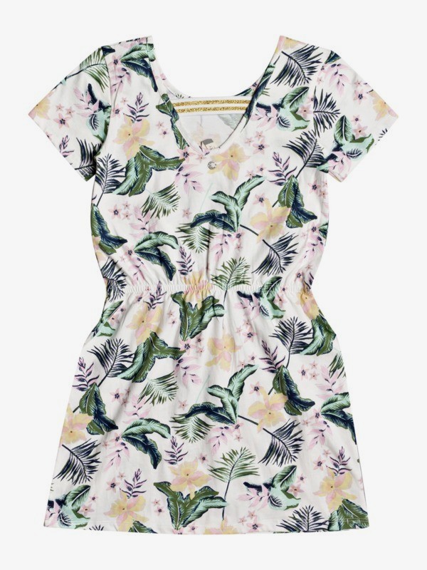 1 The Clouds - Short Sleeve Dress for Girls 4-16 White ERGKD03159 Roxy
