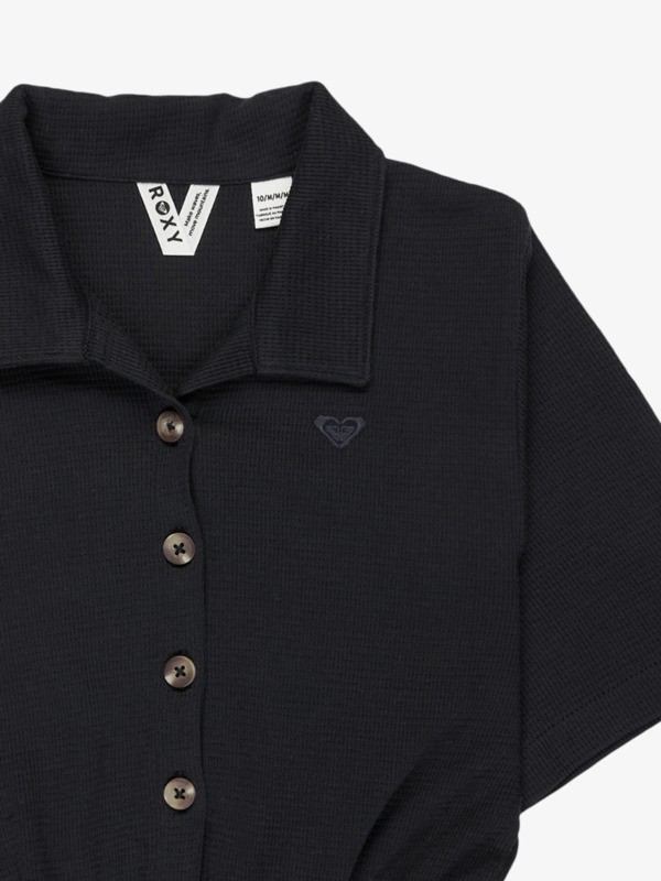 2 Tomorrow Dreams - Collared Short Jumpsuit for Girls 4-16 Black ERGKD03284 Roxy