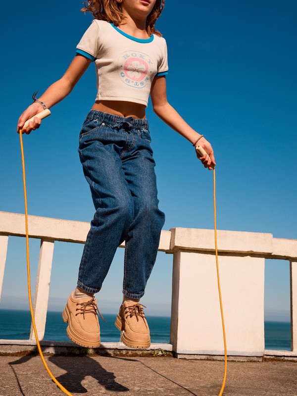 2 Hey Yeah Yeah - T-shirt slim para raparigas 4-16 Branco ERGKT03273 Roxy
