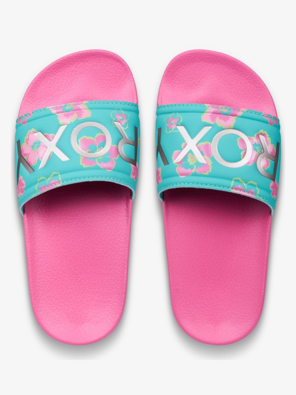 3 Rg Slippy - Sandali da Ragazza Green ERGL100020 Roxy