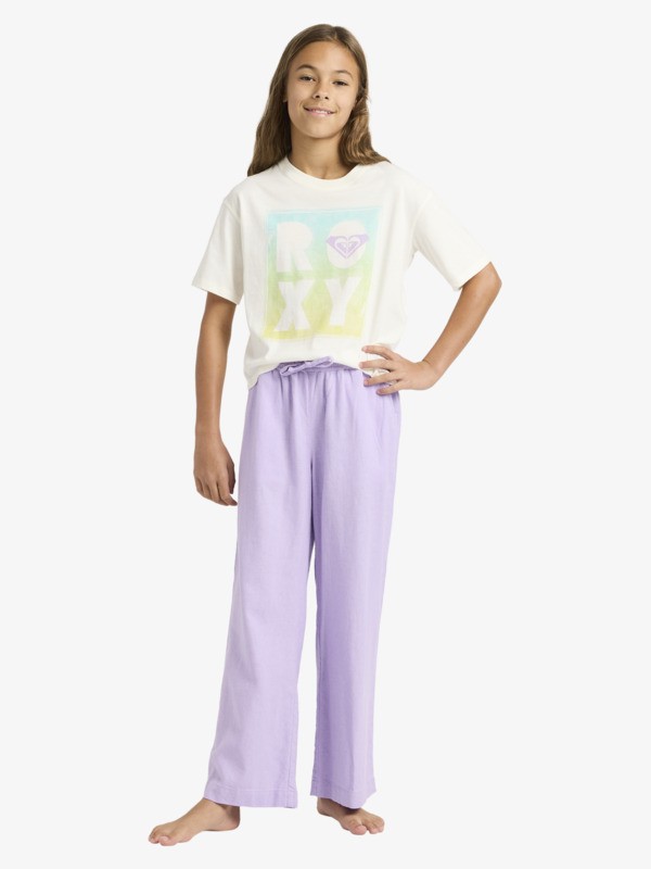 3 Lekeitio Break - Elastic Waist Pants for Girls 4 - 16 Purple ERGNP03134 Roxy