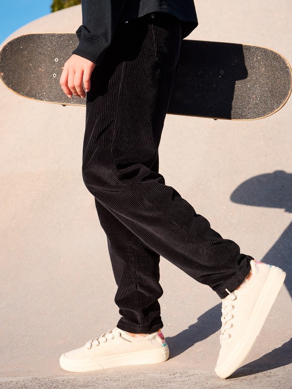 1 Thousand Stars - Corduroy Joggers for Girls 4-16 Black ERGNP03137 Roxy