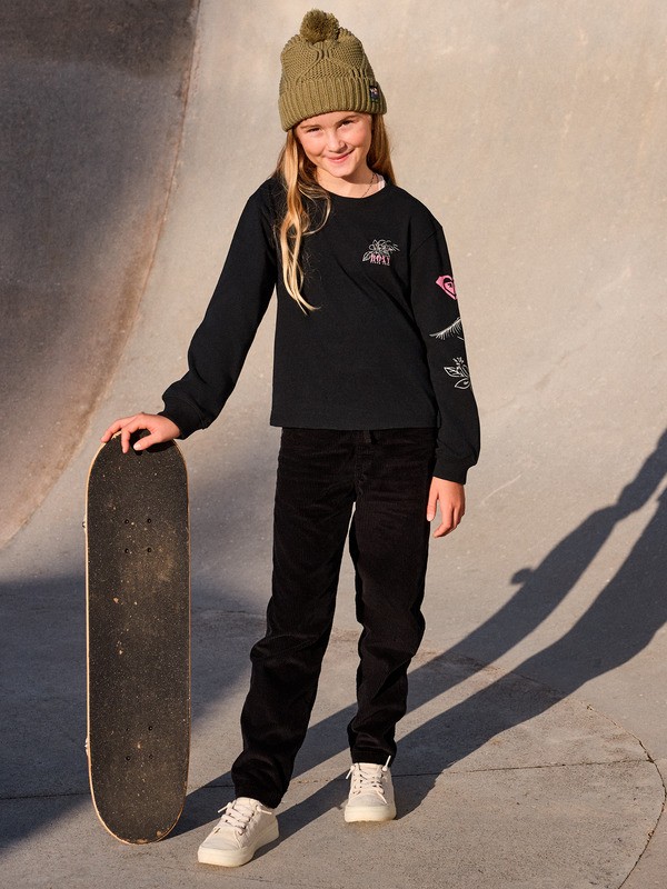 2 Thousand Stars - Corduroy Joggers for Girls 4-16 Black ERGNP03137 Roxy