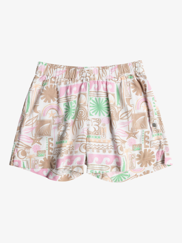 0 Blue Ocean Floor - Short à taille élastique pour Fille 4-16 Blanc ERGNS03162 Roxy