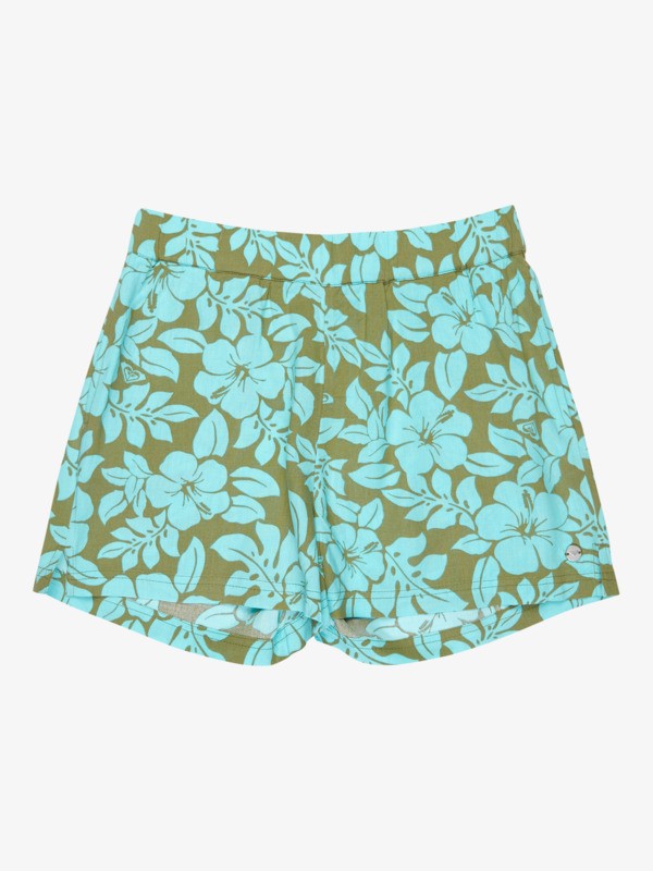 0 Blue Ocean Floor - Elasticated Shorts for Girls 4-16 Green ERGNS03190 Roxy