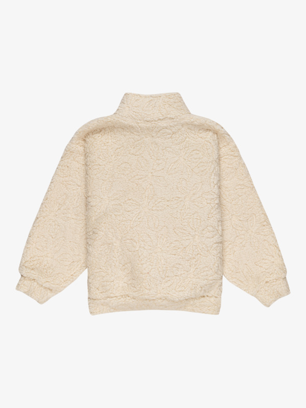 1 Having More Fun - Pullover in pile con mezza cerniera da Ragazza 4-16 Beige ERGPF03069 Roxy