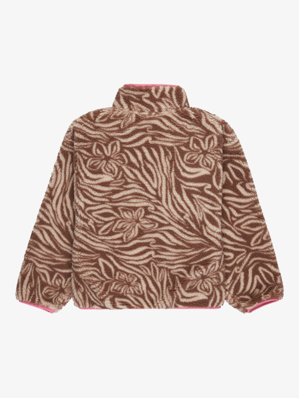 1 Like Electricity - Full Zip Relaxed Polar Fleece for Girls 4-16 Beige ERGPF03084 Roxy