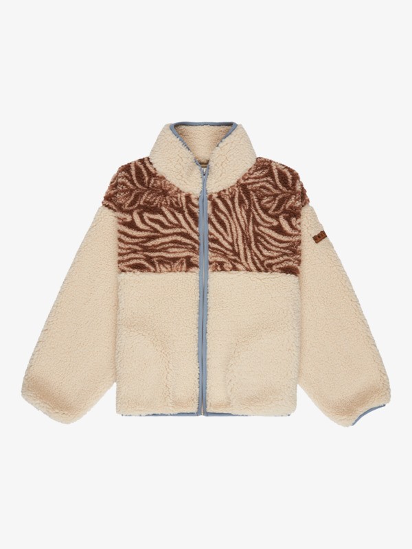 0 For The Homies - Full Zip Fleece for Girls 4-16 Beige ERGPF03085 Roxy