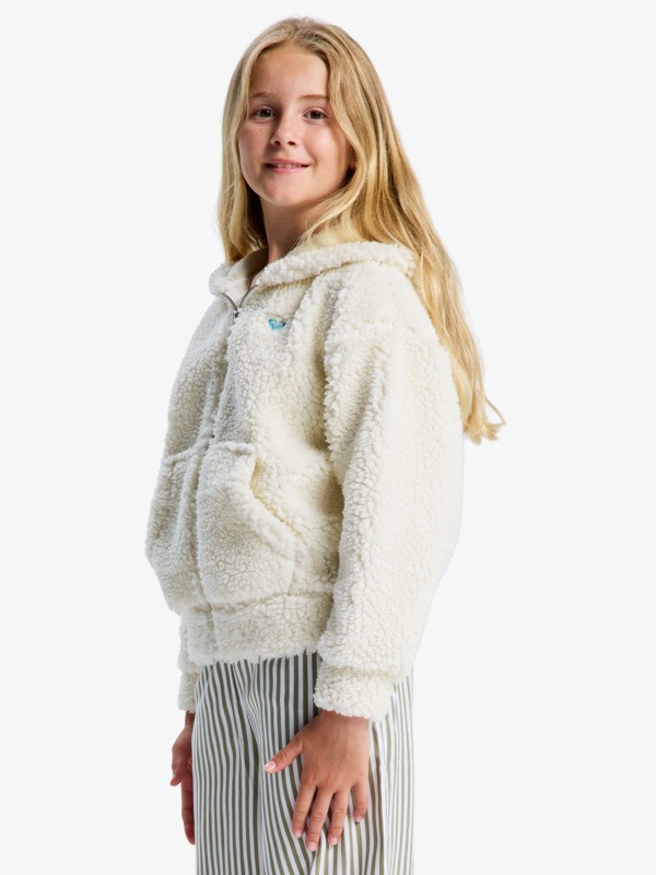 1 Back To  - Fleece met Rits voor Meisjes 4-16 White ERGPF03093 Roxy